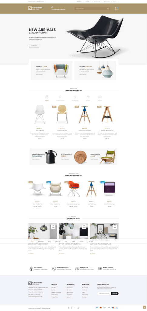 Szablon sklepu internetowego ArtFurniture – artystyczny i unikalny design