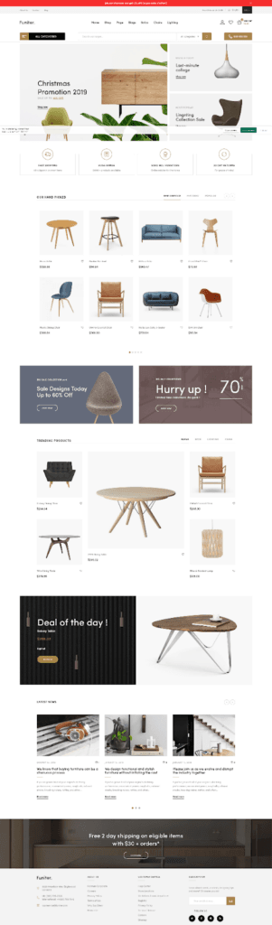 Szablon sklepu internetowego Funiter – przyjazny i ciepły design