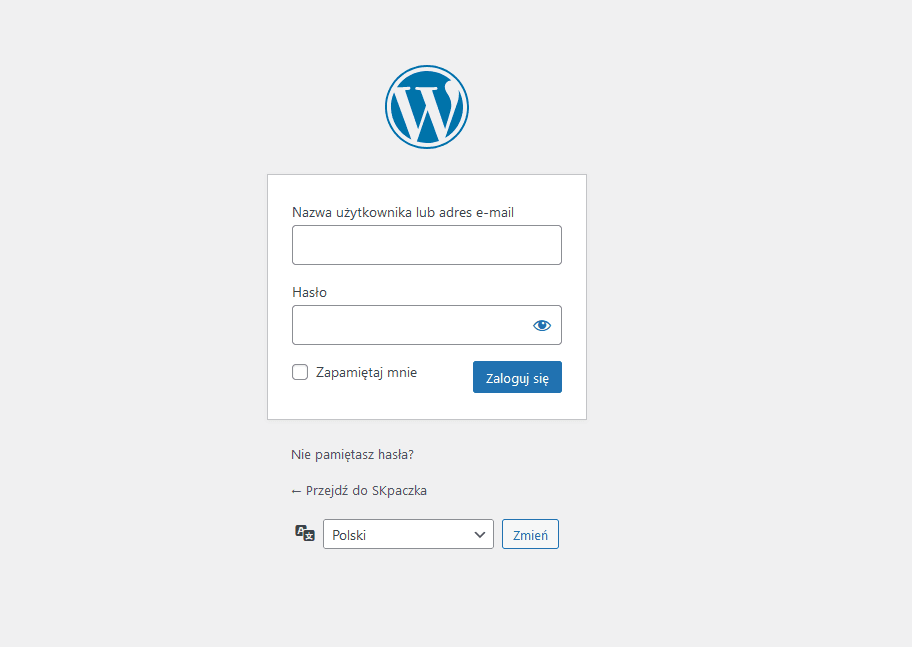Logowanie do panelu administracyjnego WordPress.