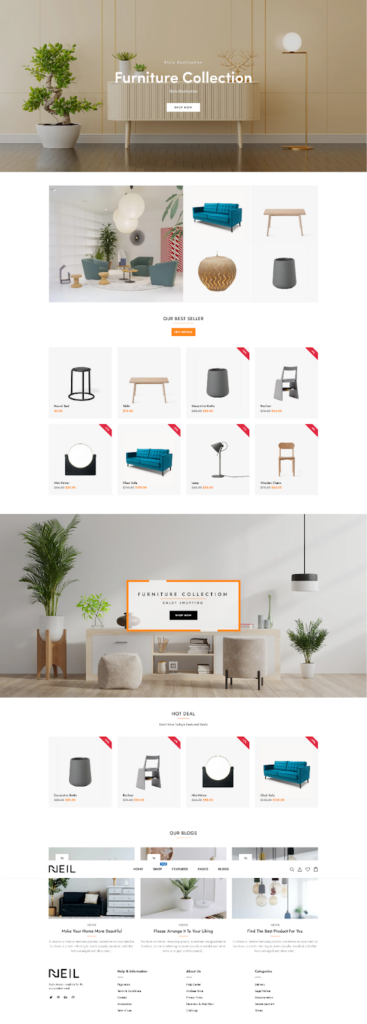 Szablon sklepu internetowego Neil – minimalistyczny i elegancki