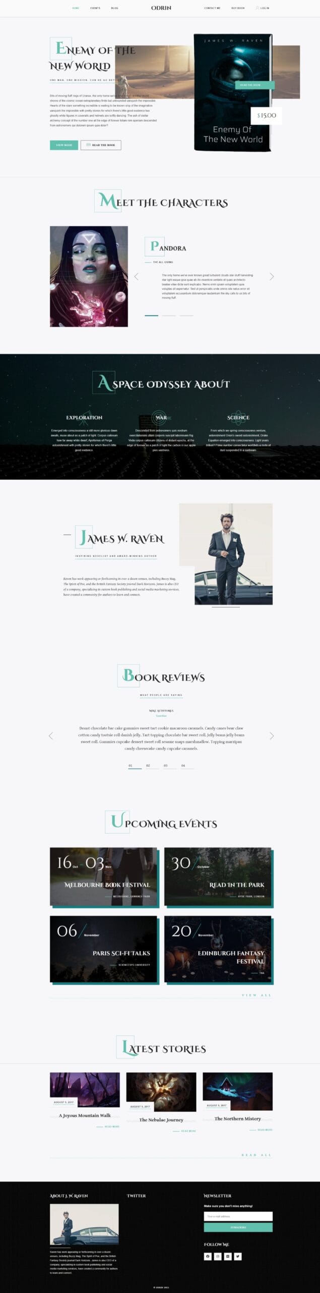 Strona główna sklepu internetowego Odrin dla self-publisherów oparta na WooCommerce
