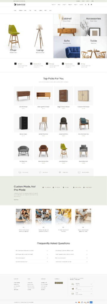 Szablon sklepu internetowego Teakwood – inspirowany naturą